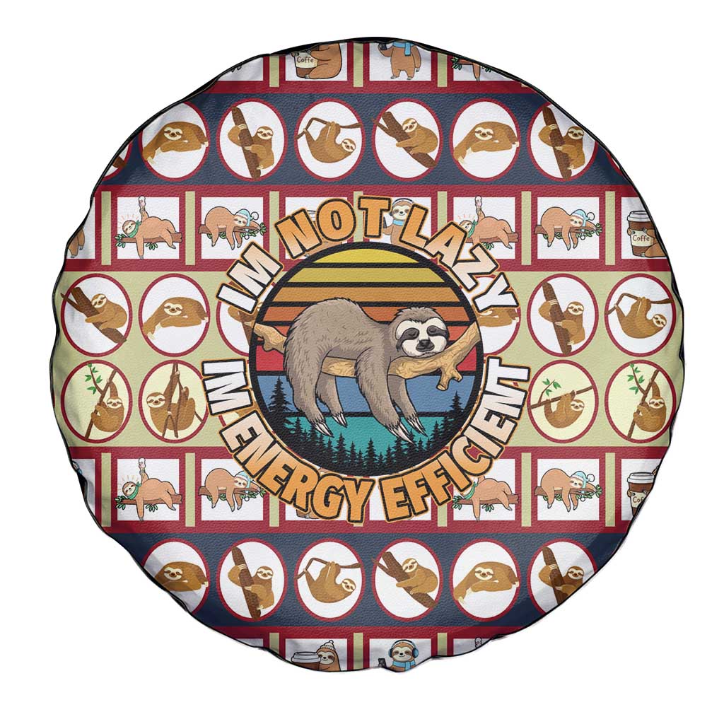 Sloth I'm Not Lazy I'm Energy Efficient Christmas Spare Tire Cover Xmas Holiday Patterns - Wonder Print Shop
