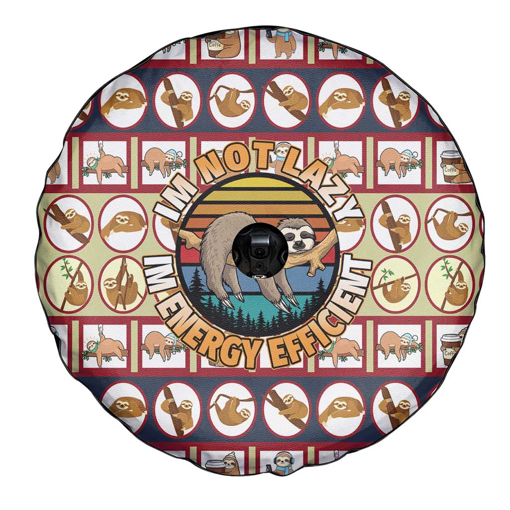 Sloth I'm Not Lazy I'm Energy Efficient Christmas Spare Tire Cover Xmas Holiday Patterns - Wonder Print Shop