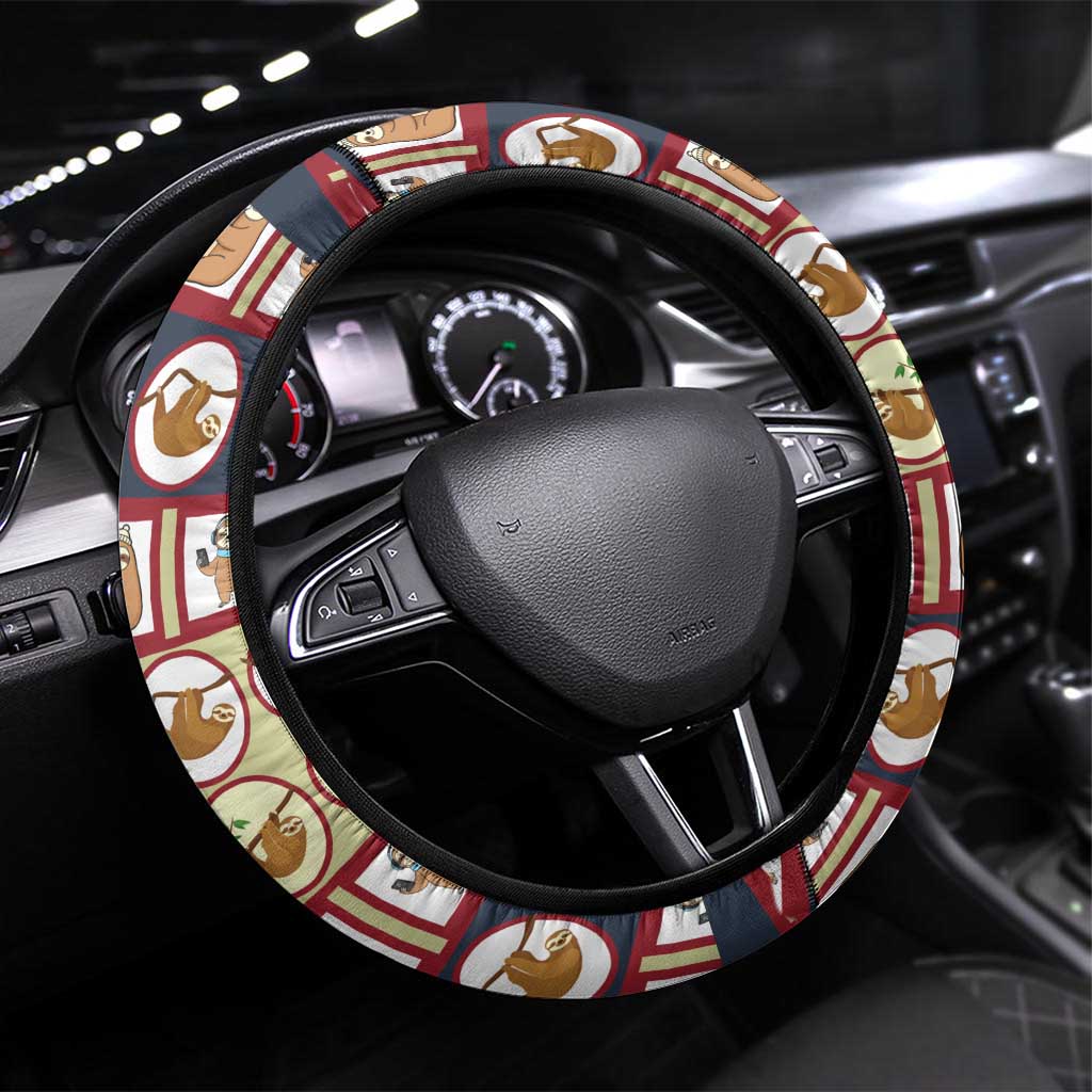 Sloth I'm Not Lazy I'm Energy Efficient Christmas Steering Wheel Cover Xmas Holiday Patterns - Wonder Print Shop