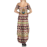 Sloth I'm Not Lazy I'm Energy Efficient Christmas Summer Maxi Dress Xmas Holiday Patterns - Wonder Print Shop