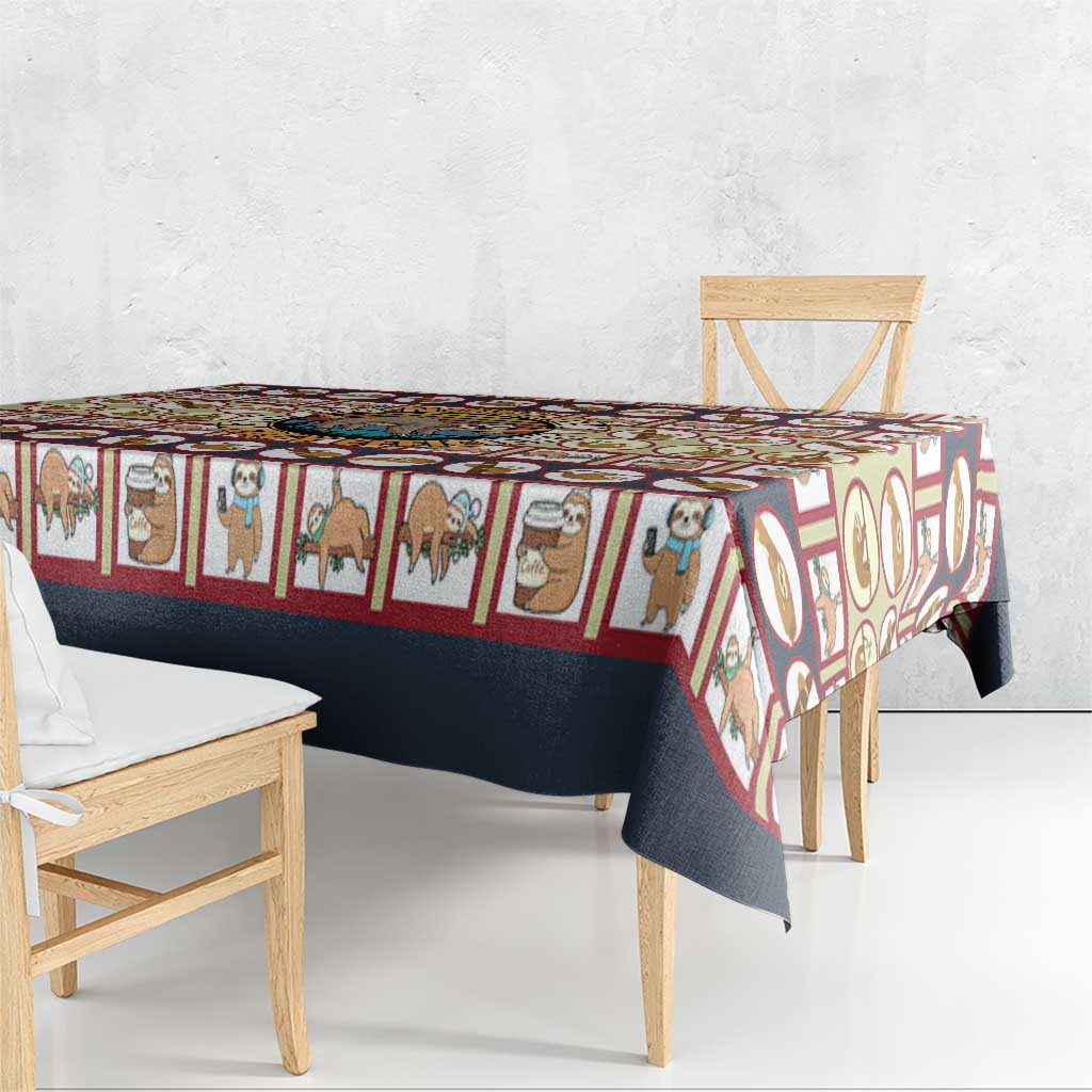 Sloth I'm Not Lazy I'm Energy Efficient Christmas Tablecloth Xmas Holiday Patterns - Wonder Print Shop