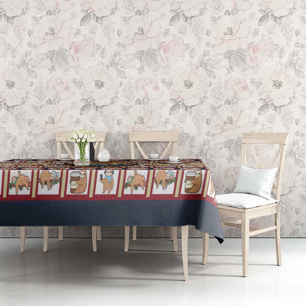 Sloth I'm Not Lazy I'm Energy Efficient Christmas Tablecloth Xmas Holiday Patterns - Wonder Print Shop