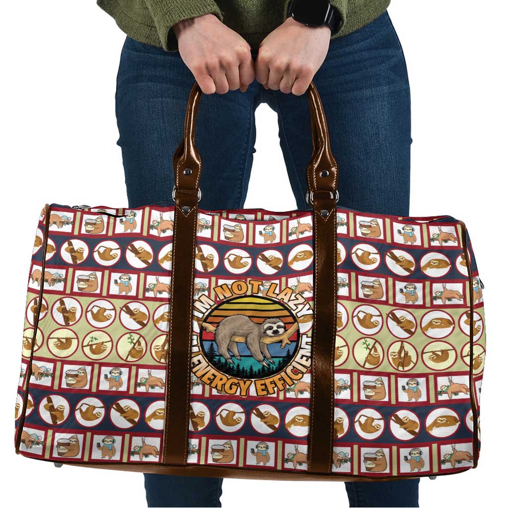 Sloth I'm Not Lazy I'm Energy Efficient Christmas Travel Bag Xmas Holiday Patterns - Wonder Print Shop