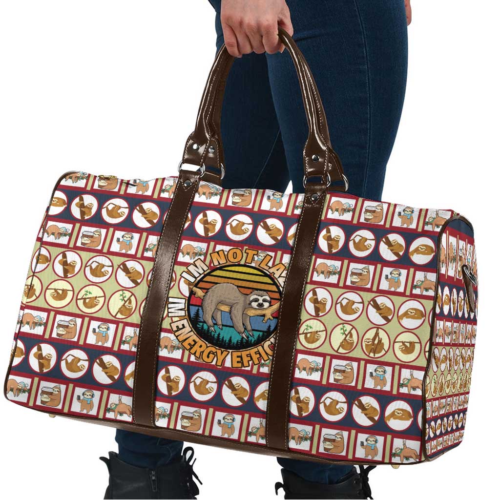 Sloth I'm Not Lazy I'm Energy Efficient Christmas Travel Bag Xmas Holiday Patterns - Wonder Print Shop