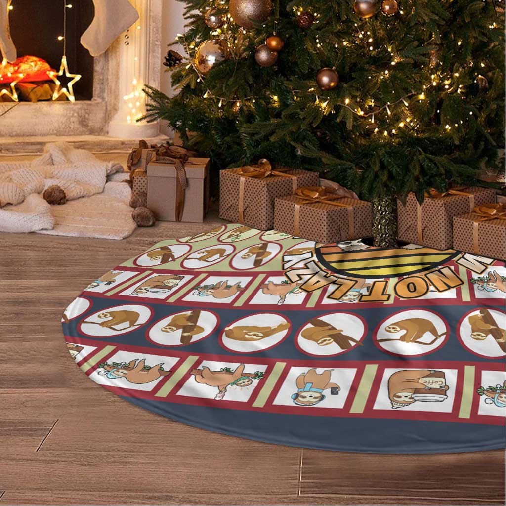 Sloth I'm Not Lazy I'm Energy Efficient Christmas Tree Skirt Xmas Holiday Patterns - Wonder Print Shop