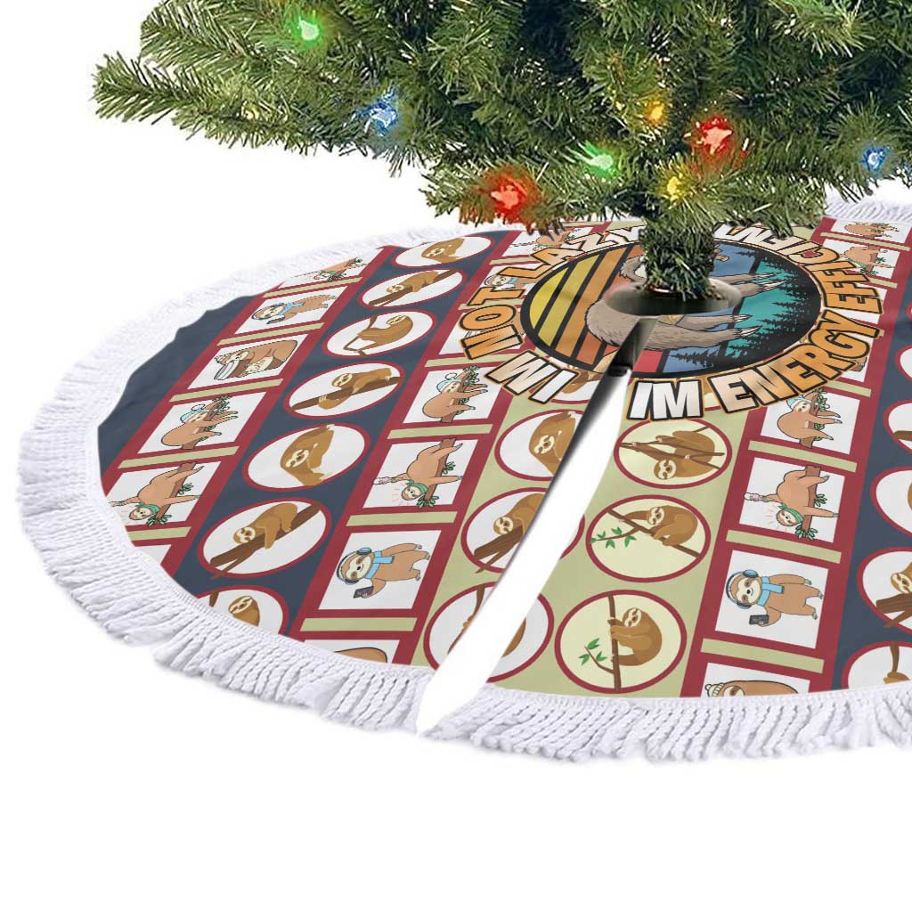 Sloth I'm Not Lazy I'm Energy Efficient Christmas Tree Skirt Xmas Holiday Patterns - Wonder Print Shop