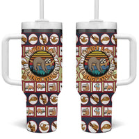 Sloth I'm Not Lazy I'm Energy Efficient Christmas Tumbler With Handle Xmas Holiday Patterns - Wonder Print Shop