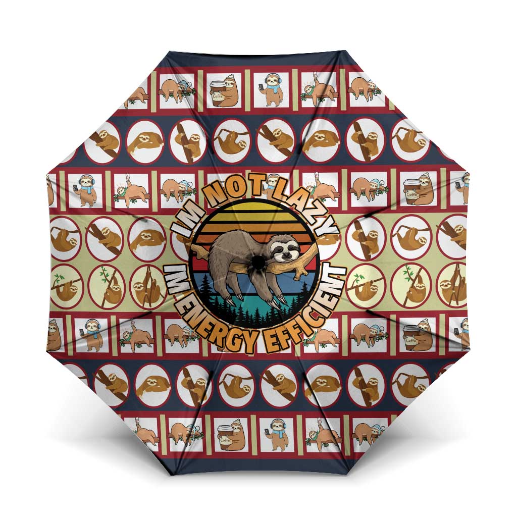 Sloth I'm Not Lazy I'm Energy Efficient Christmas Umbrella Xmas Holiday Patterns - Wonder Print Shop