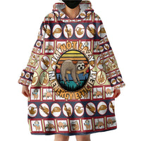Sloth I'm Not Lazy I'm Energy Efficient Christmas Wearable Blanket Hoodie Xmas Holiday Patterns - Wonder Print Shop