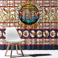 Sloth I'm Not Lazy I'm Energy Efficient Christmas Window Curtain Xmas Holiday Patterns - Wonder Print Shop