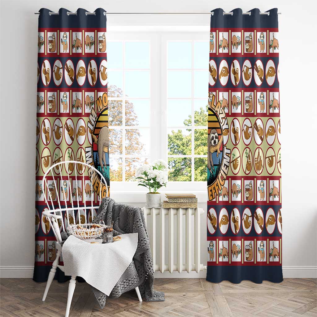 Sloth I'm Not Lazy I'm Energy Efficient Christmas Window Curtain Xmas Holiday Patterns - Wonder Print Shop