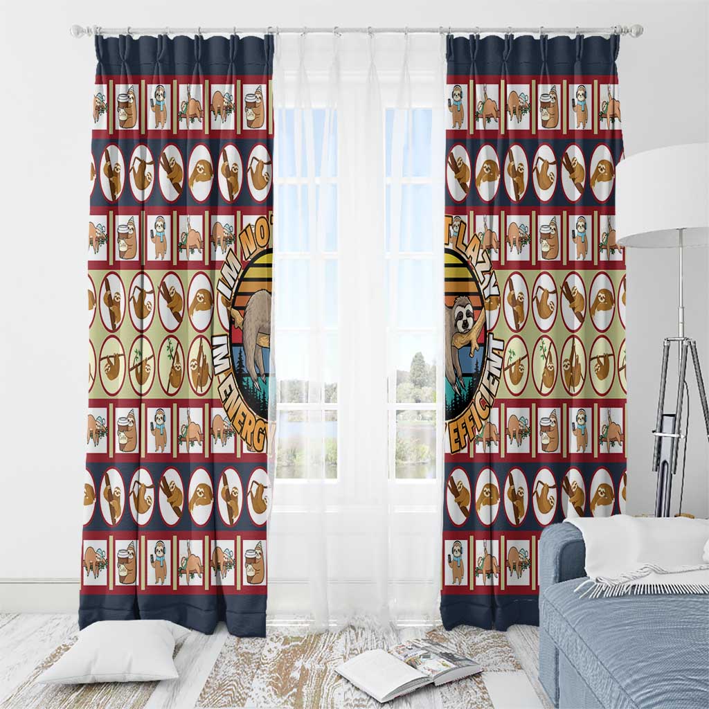 Sloth I'm Not Lazy I'm Energy Efficient Christmas Window Curtain Xmas Holiday Patterns - Wonder Print Shop