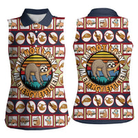 Sloth I'm Not Lazy I'm Energy Efficient Christmas Women Sleeveless Polo Shirt Xmas Holiday Patterns - Wonder Print Shop