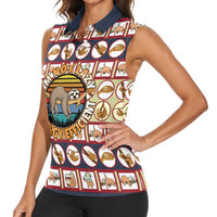 Sloth I'm Not Lazy I'm Energy Efficient Christmas Women Sleeveless Polo Shirt Xmas Holiday Patterns - Wonder Print Shop