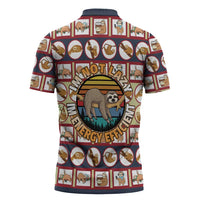 Sloth I'm Not Lazy I'm Energy Efficient Christmas Zipper Polo Shirt Xmas Holiday Patterns - Wonder Print Shop