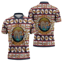 Sloth I'm Not Lazy I'm Energy Efficient Christmas Zipper Polo Shirt Xmas Holiday Patterns - Wonder Print Shop