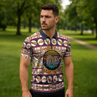 Sloth I'm Not Lazy I'm Energy Efficient Christmas Zipper Polo Shirt Xmas Holiday Patterns - Wonder Print Shop