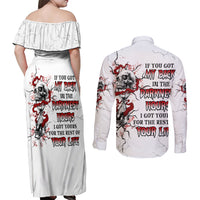 If You Got My Back In The Darkest Hours Couples Matching Off Shoulder Maxi Dress and Long Sleeve Button Shirt - Wonder Print Shop
