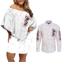 If You Got My Back In The Darkest Hours Couples Matching Off Shoulder Short Dress and Long Sleeve Button Shirt - Wonder Print Shop