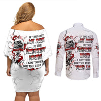 If You Got My Back In The Darkest Hours Couples Matching Off Shoulder Short Dress and Long Sleeve Button Shirt - Wonder Print Shop