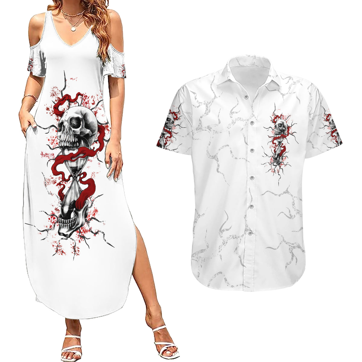 If You Got My Back In The Darkest Hours Couples Matching Summer Maxi Dress and Hawaiian Shirt - Wonder Print Shop