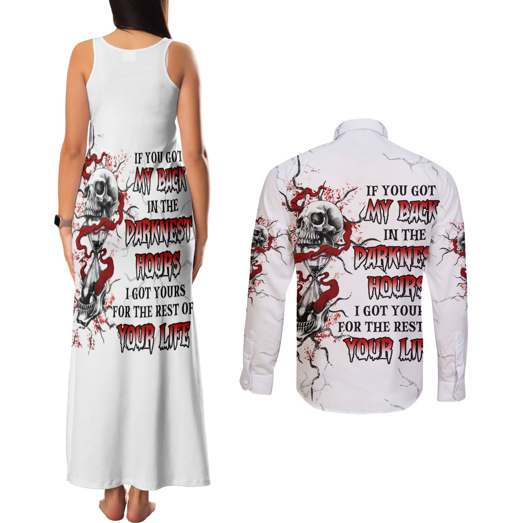 If You Got My Back In The Darkest Hours Couples Matching Tank Maxi Dress and Long Sleeve Button Shirt - Wonder Print Shop