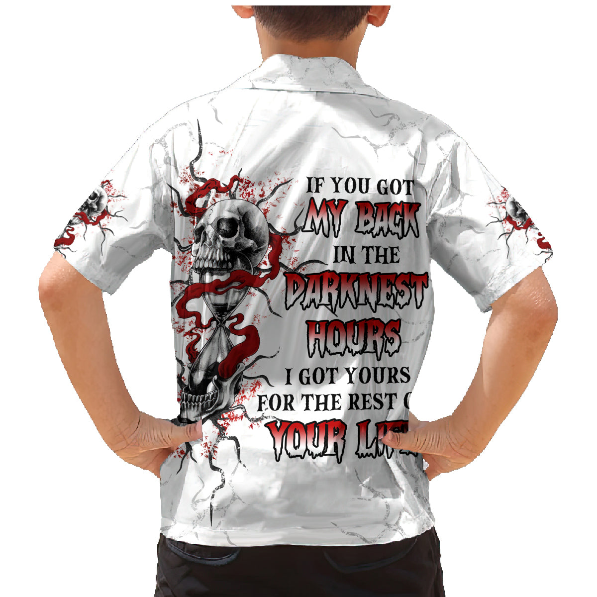 If You Got My Back In The Darkest Hours Family Matching Mermaid Dress and Hawaiian Shirt - Wonder Print Shop