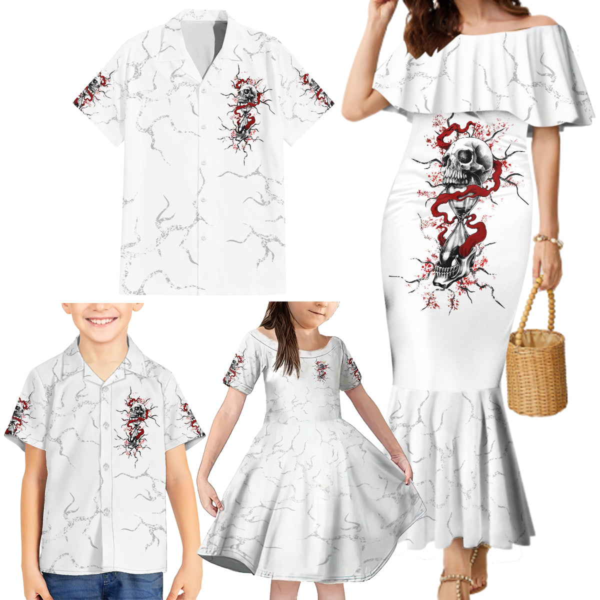 If You Got My Back In The Darkest Hours Family Matching Mermaid Dress and Hawaiian Shirt - Wonder Print Shop