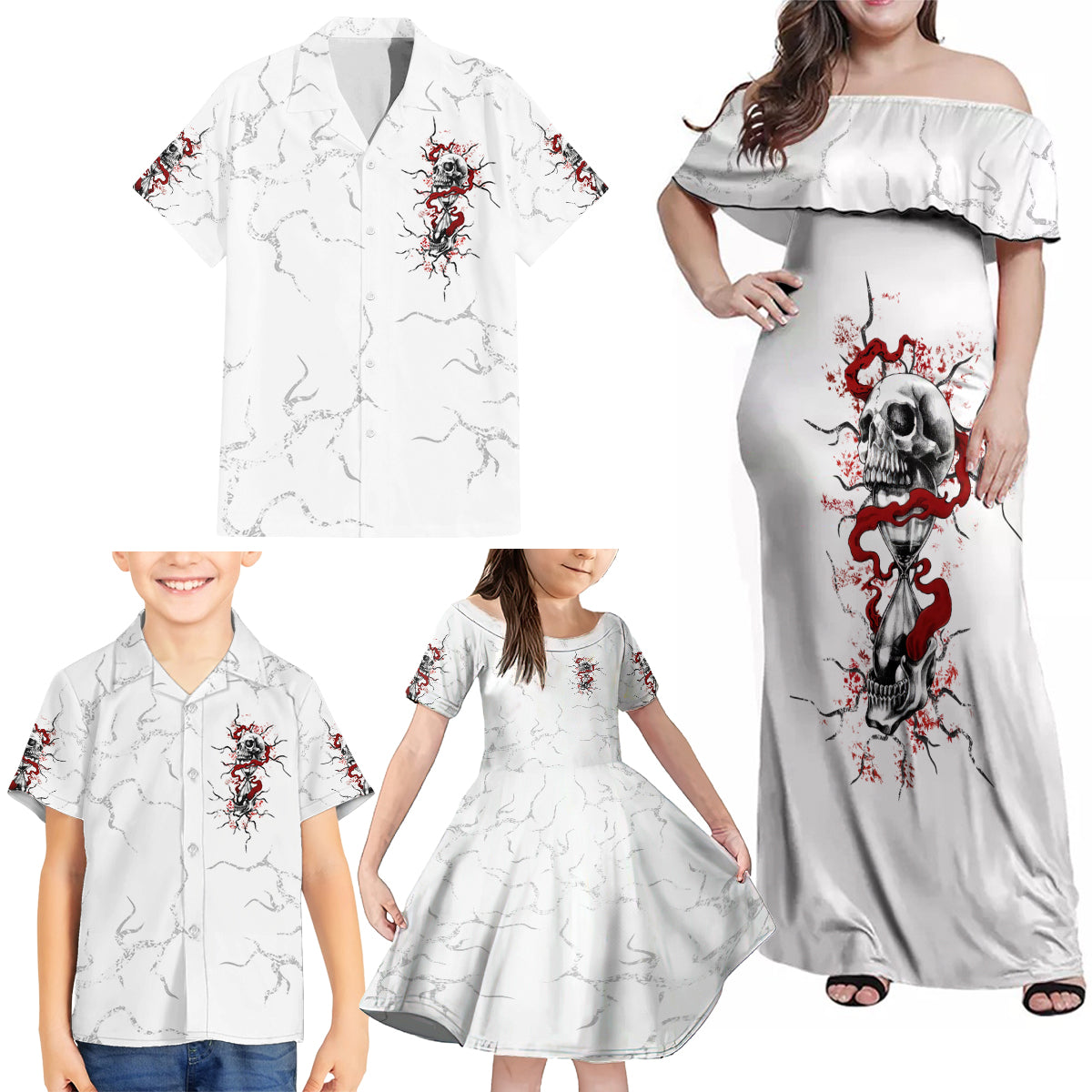 If You Got My Back In The Darkest Hours Family Matching Off Shoulder Maxi Dress and Hawaiian Shirt - Wonder Print Shop