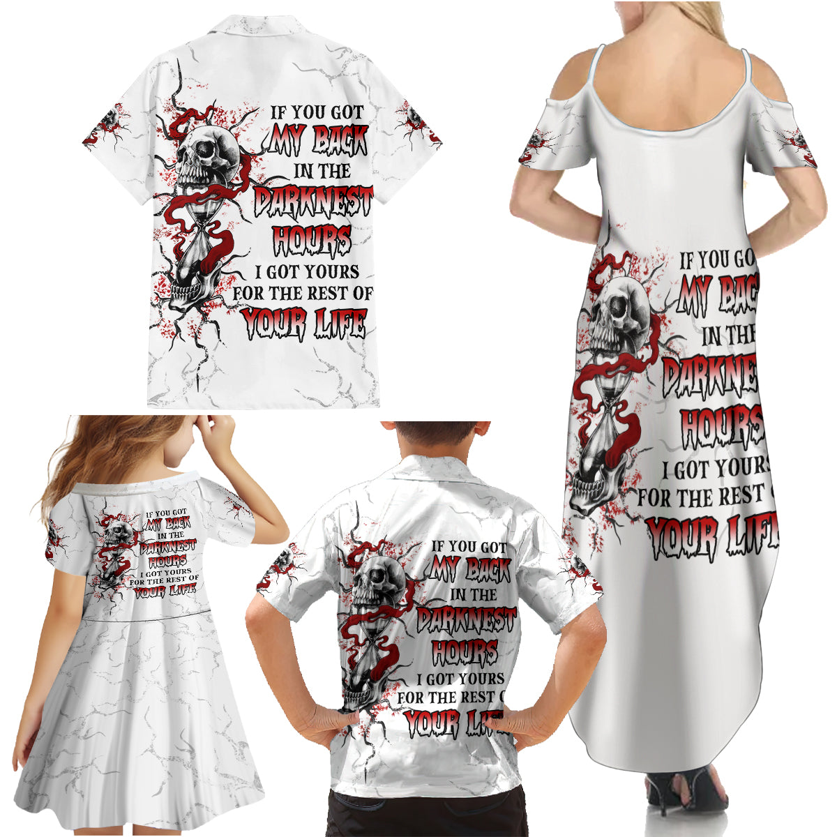 If You Got My Back In The Darkest Hours Family Matching Summer Maxi Dress and Hawaiian Shirt - Wonder Print Shop