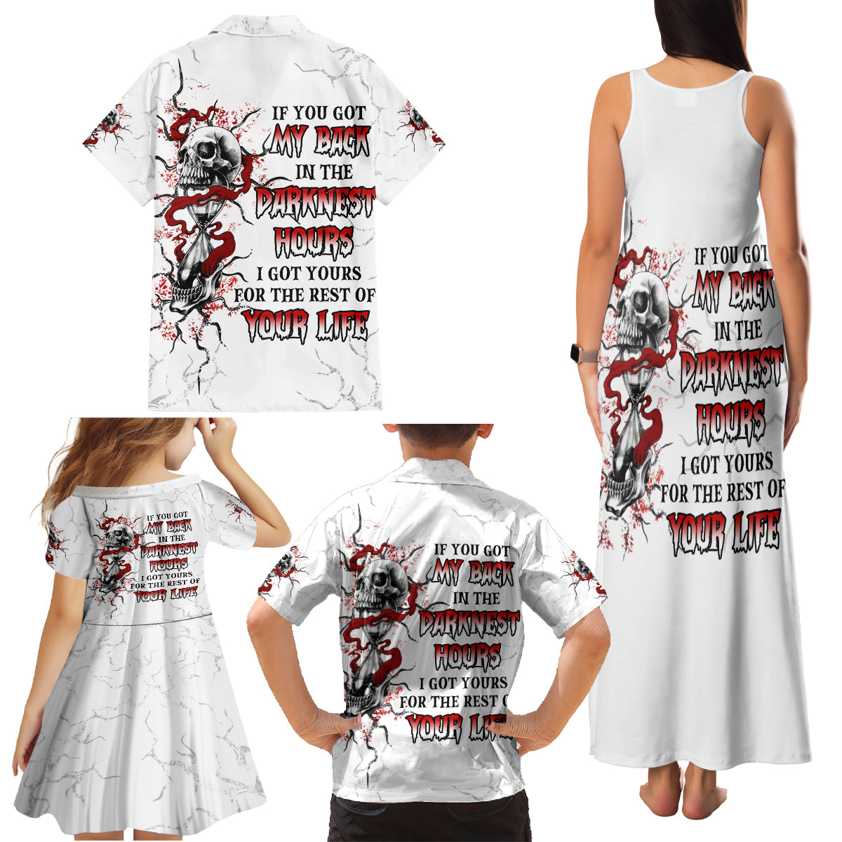 If You Got My Back In The Darkest Hours Family Matching Tank Maxi Dress and Hawaiian Shirt - Wonder Print Shop