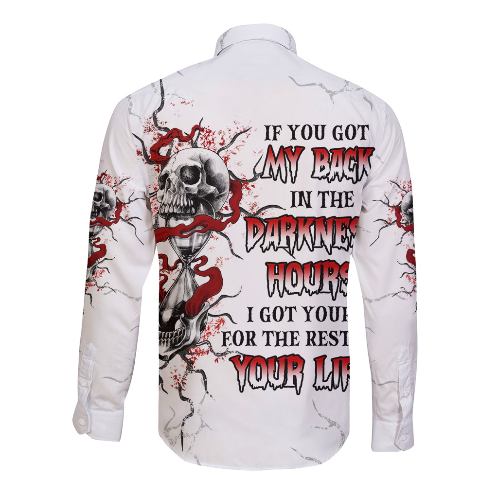 If You Got My Back In The Darkest Hours Long Sleeve Button Shirt - Wonder Print Shop
