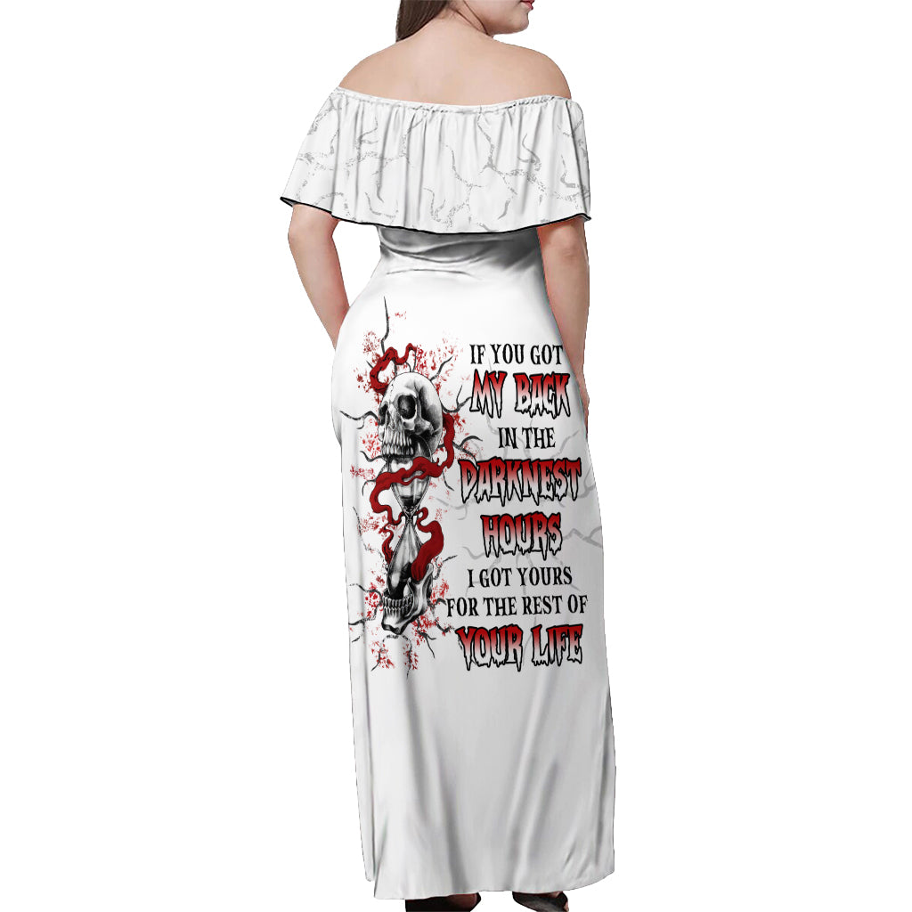 If You Got My Back In The Darkest Hours Off Shoulder Maxi Dress - Wonder Print Shop