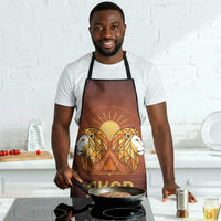 Aker Apron Ancient Egyptian Sunset Gradient, Twin Lion Guardians, and Solar Disc - Wonder Print Shop