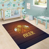 Aker Area Rug Ancient Egyptian Sunset Gradient, Twin Lion Guardians, and Solar Disc - Wonder Print Shop