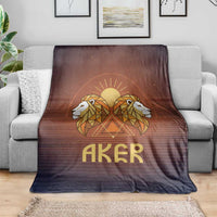 Aker Blanket Ancient Egyptian Sunset Gradient, Twin Lion Guardians, and Solar Disc - Wonder Print Shop