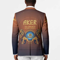 Aker Blazer Ancient Egyptian Sunset Gradient, Twin Lion Guardians, and Solar Disc - Wonder Print Shop