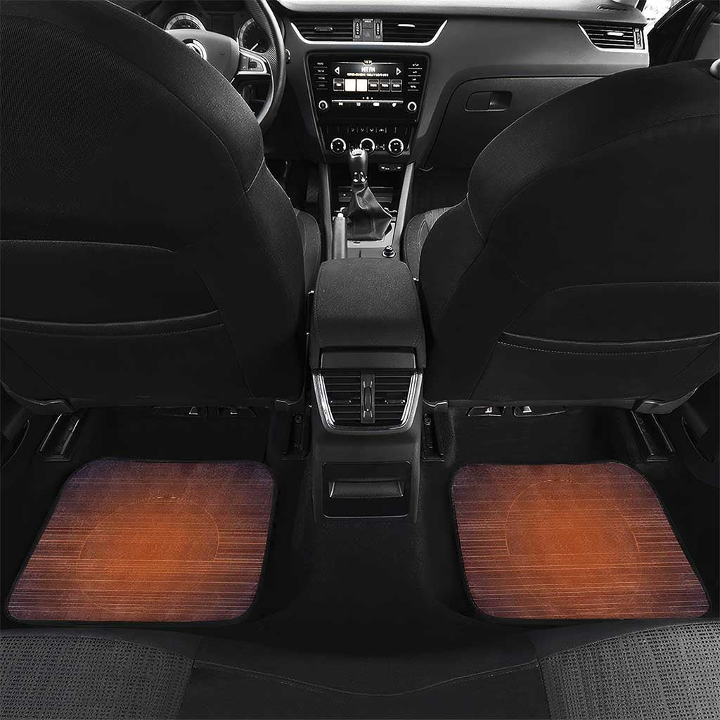 Aker Car Mats Ancient Egyptian Sunset Gradient, Twin Lion Guardians, and Solar Disc - Wonder Print Shop
