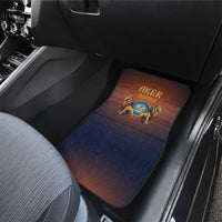 Aker Car Mats Ancient Egyptian Sunset Gradient, Twin Lion Guardians, and Solar Disc - Wonder Print Shop