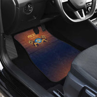 Aker Car Mats Ancient Egyptian Sunset Gradient, Twin Lion Guardians, and Solar Disc - Wonder Print Shop