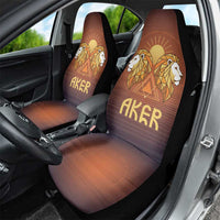 Aker Car Seat Cover Ancient Egyptian Sunset Gradient, Twin Lion Guardians, and Solar Disc - Wonder Print Shop