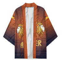 Aker Kimono Ancient Egyptian Sunset Gradient, Twin Lion Guardians, and Solar Disc - Wonder Print Shop