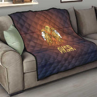 Aker Quilt Ancient Egyptian Sunset Gradient, Twin Lion Guardians, and Solar Disc - Wonder Print Shop
