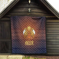 Aker Quilt Ancient Egyptian Sunset Gradient, Twin Lion Guardians, and Solar Disc - Wonder Print Shop