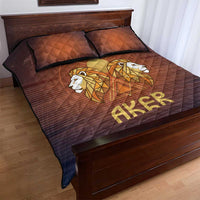 Aker Quilt Bed Set Ancient Egyptian Sunset Gradient, Twin Lion Guardians, and Solar Disc - Wonder Print Shop