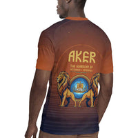 Aker Rugby Jersey Ancient Egyptian Sunset Gradient, Twin Lion Guardians, and Solar Disc - Wonder Print Shop