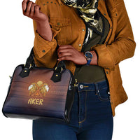 Aker Shoulder Handbag Ancient Egyptian Sunset Gradient, Twin Lion Guardians, and Solar Disc - Wonder Print Shop