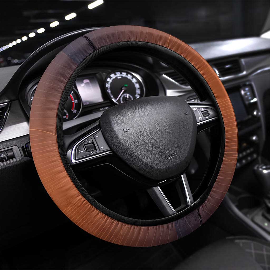 Aker Steering Wheel Cover Ancient Egyptian Sunset Gradient, Twin Lion Guardians, and Solar Disc - Wonder Print Shop