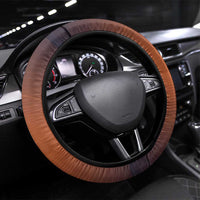Aker Steering Wheel Cover Ancient Egyptian Sunset Gradient, Twin Lion Guardians, and Solar Disc - Wonder Print Shop