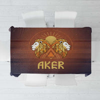 Aker Tablecloth Ancient Egyptian Sunset Gradient, Twin Lion Guardians, and Solar Disc - Wonder Print Shop
